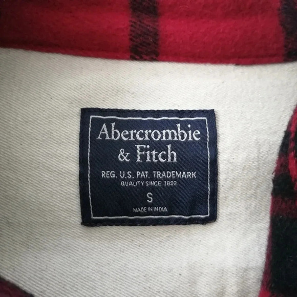 Abercrombie and Fitch Men's Heavyweight Flannel Plaid Shacket Shirt Jacket Small - Picture 10 of 15